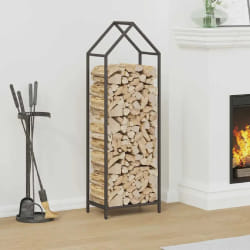 vidaXL Porte-bois de chauffage 40x25x120 cm - Noir