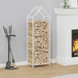 vidaXL Portant bois chauffage blanc 40x25x120 cm