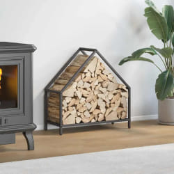 vidaXL Porte-bois de chauffage 60x25x60 cm - Noir