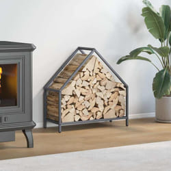 Portant de bois chauffage anthracite 60x25x60 cm vidaXL