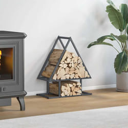 Portant de bois chauffage anthracite 50x25x60 cm - Vidaxl