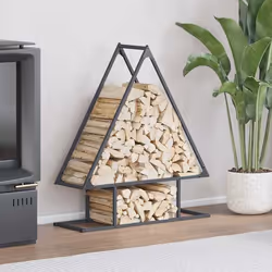 vidaXL Portant de bois chauffage anthracite 80x25x90 cm support à bûches de cheminée support à bûches support à bûches 864317