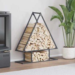 vidaXL Portant de bois chauffage anthracite 80x25x90 cm support à bûches de cheminée support à bûches support à bûches 864317