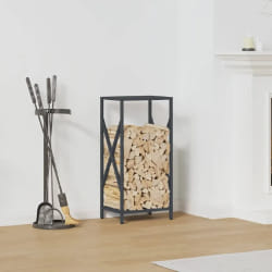 vidaXL Porte-bois de chauffage 34x25x70 cm - Anthracite