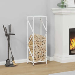 Portant de bois chauffage blanc 34x25x100 cm - Vidaxl