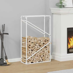 vidaXL Portant de bois chauffage blanc 60x25x100 cm support à bûches de cheminée support à bûches support à bûches 864328