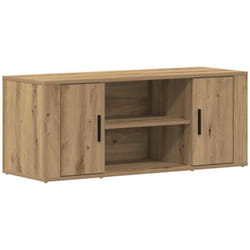 Meuble TV chêne artisanal 100 x 35 x 40 cm Bois d'ingénierie vidaXL