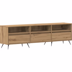 Ce meuble TV allie style et praticité, parfait pour les télés jusqu'à 55 pouces. Sa finition en chêne artisanal et ses pattes ...