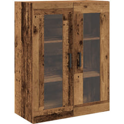Cabinet Murale avec Portes en Verre - Bois Ancien - 69.5x34x90 cm Vidaxl
