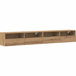 Ce meuble TV moderne en chêne artisanal combine fonction et style. Il met en avant ta télévision tout en te proposant assez d ...