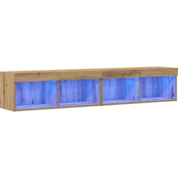 Armoires murales pour tv avec éclairage led 2 pcs Chêne artisan 80x30x30 cm Vidaxl