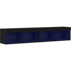 Vidaxl - Meubles tv avec éclairage led 2 pcs Chêne noir 80x30x30 cm