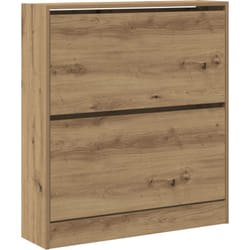 Vidaxl - Cabinet à chaussures avec tiroir à rabat chêne fumé 80x21x87,5 cm