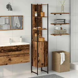 vidaXL Cabinet de salle de bain Bois ancien 33 x 33 x 185.5 cm