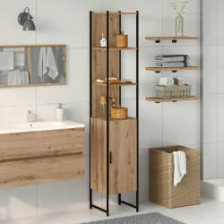 vidaXL Cabinet de salle de bain chêne artisanal 33 x 33 x 185.5 cm