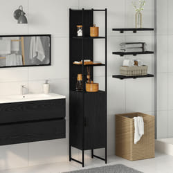 Vidaxl - Meuble de salle de bain Chêne noir 33x33x185,5 cm Bois reconstitué