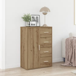 Buffet en Chêne Massif - vidaXL - Artisan 862265 - Étagères Réglables - Tiroirs