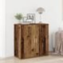 Buffet en Bois Massif Recyclé - vidaXL - Finition Vieillie - 2 Portes - Grand Rangement