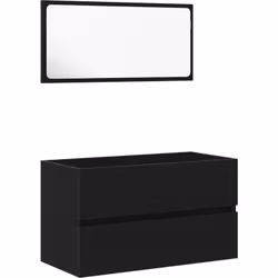 Cette coiffeuse en chêne noir est un ajout classe et pratique à toute salle de bain, livrée avec un miroir stylé. Avec son lo ...