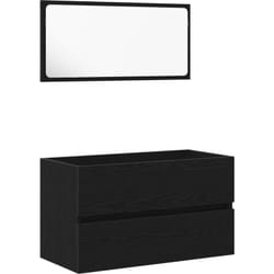 Vidaxl - Ensemble de meubles de salle de bain 2 pièces noir chêne en bois reconstitué