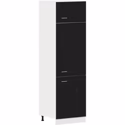 Cette armoire de cuisine noire en chêne a un design moderne et un grand espace, parfait pour rendre ta cuisine plus fonctionn ...