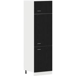 Vidaxl - Armoires de frigo en chêne noir - 60x57x207 cm, en bois d'ingénierie