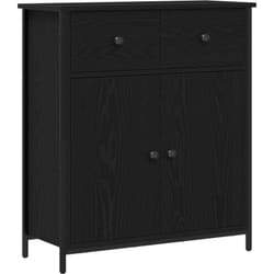 Vidaxl - Buffet Noir Chêne 70x30x80 cm Bois reconstitué et Acier