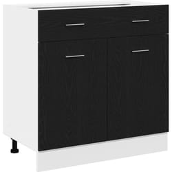 Cabinet avec Tiroir avec tiroir Chêne noir 80 x 46 x 81.5 cm vidaXL