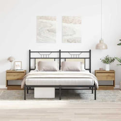 vidaXL Ensemble de tables de chevet en chêne artisanal avec finition texturée et grand espace de rangement 863336