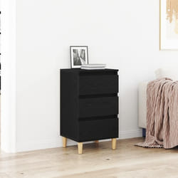 Cabinet De Chevet Chêne Noir 40 X 35 X 70 Cm Bois D'Ingénierie Vidaxl