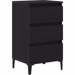 Cette table de chevet, en bois d'ingénierie chêne noir, s'intègre nickel dans n'importe quelle chambre moderne. C'est à la fo ...