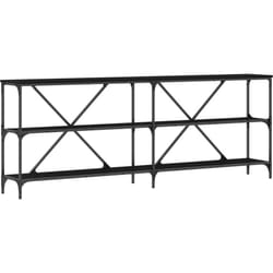 Table Console avec étagère Chêne noir 200 x 30 x 75 cm Vidaxl