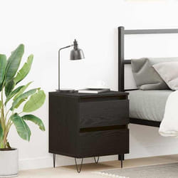 Cabinet De Chevet Chêne Noir 40 X 35 X 50 Cm Bois D'Ingénierie Vidaxl