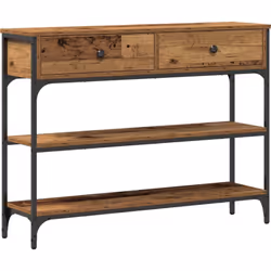 Cette table d'appoint au style industriel mélange style et praticité. Elle apporte une touche rustique à votre espace. Fait d ...