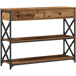 Table Console en Bois Ancien 100x28x75 cm en Bois Ingénieré et Acier Vidaxl