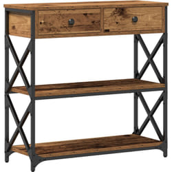 Table Console en bois ancien 75x28x75 cm en bois d'ingénierie et acier Vidaxl