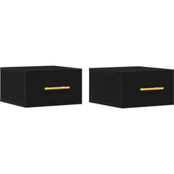 Vidaxl - Cabinets de chevet 2 pcs Mur noir chêne 35x35x20 cm