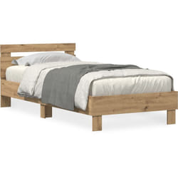 Vidaxl - Lit avec lumières led Chêne Artisan 90x190 cm Bois reconstitué