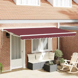 vidaXL Auvent Rétractable Bordeaux 350x200 cm tissu