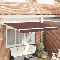 vidaXL Auvent Rétractable Marron 350x200 cm tissu