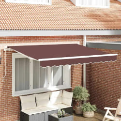 vidaXL Auvent Rétractable Marron 350 x 200 cm Polyester et Aluminium