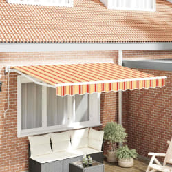 vidaXL Auvent Rétractable Rayure Multicolore 350x200 cm tissu