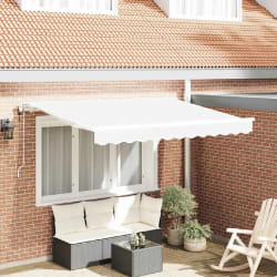 vidaXL Auvent Rétractable Blanc 350 x 200 cm Polyester et Aluminium