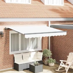 vidaXL Auvent Rétractable Blanc 350 x 200 cm Polyester et Aluminium