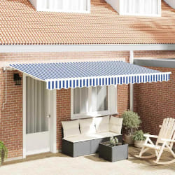 vidaXL Auvent Rétractable Bleu et Blanc 400 x 200 cm