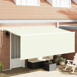 Auvent Rétractable Crème Et Blanc 400 X 200 Cm Vidaxl