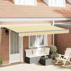 vidaXL Auvent Rétractable Jaune et blanc 400 x 200 cm