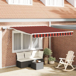 Vidaxl - Store rétractable manuel avec led Orange et marron 300x250 cm