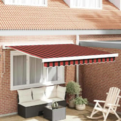 vidaXL Auvent Rétractable Orange et marron 300 x 250 cm Tissu et Métal
