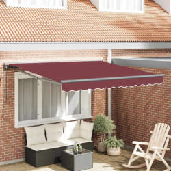 vidaXL Auvent Rétractable Rouge bordeaux 300x250 cm tissu